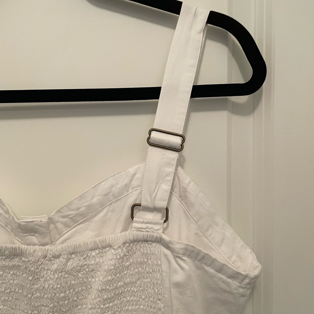 Time And Tru White Button Down Belted Summer Dress Sz L (12-14) - Picture 7 of 8